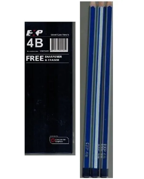 Lead Pencils Hexagonal 4B Eraser Tip  PK 20  Buy in Multiples of 12 