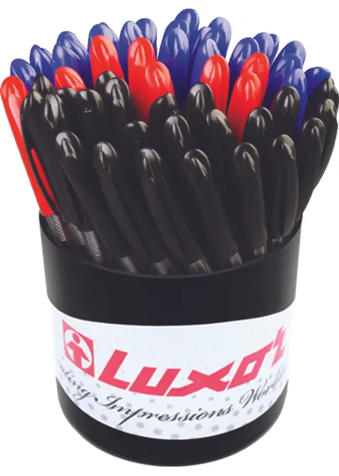 Luxor School Desktop Bulk BLUE Ballpens 56 Assorted Colour Caps Buy in Multiples of 12 
