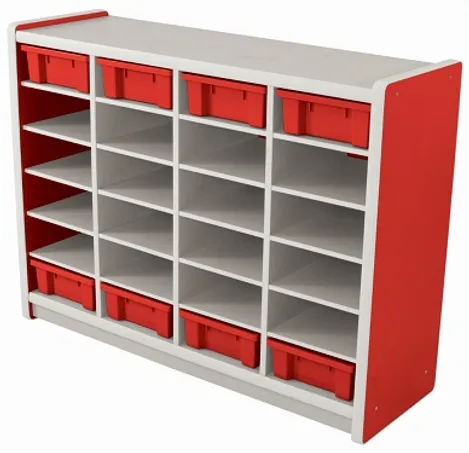 Kids Smart Storage Unit 24 Compartment Red
