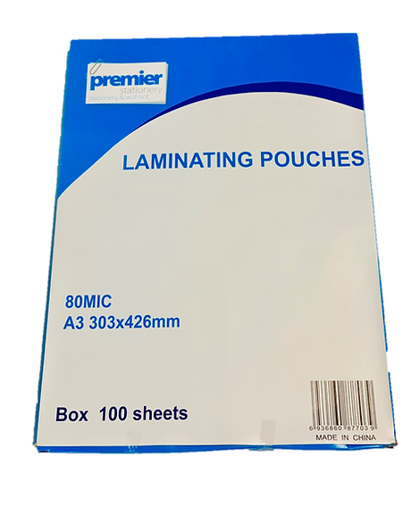 Premier Laminating Pouches A3  80 Micron  100 SheetsPack Buy in Multiples of 10