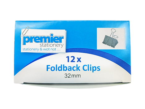 Premier Foldback Clips 32 MM  Box 12  Buy in Multiples of 12 