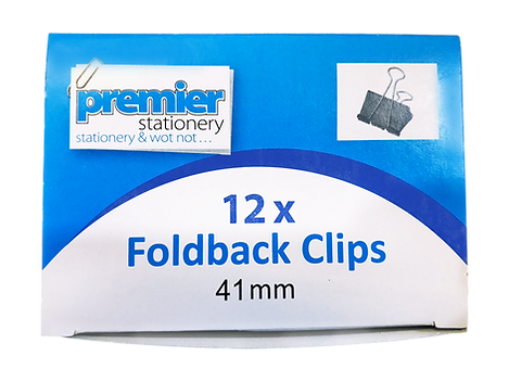 Premier Foldback Clips 41 MM  Box 12 Buy in Multiples of 12