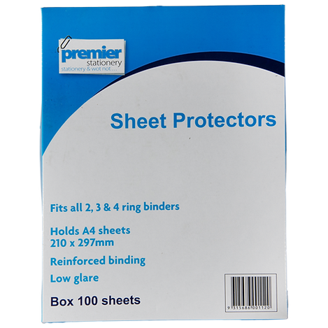Premier A4 Sheet Protectors  Crystal Clear 35 Microns Light Duty Buy in Multiples of 12