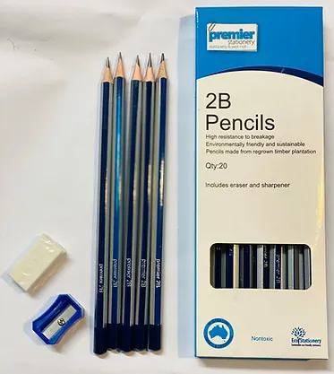Premier 2B Pencils with Eraser  Sharpener Pack 20  Buy in Multiples of 12 