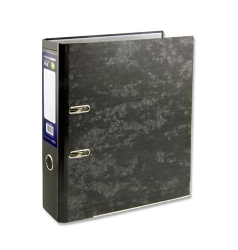 Premier Lever Arch File A4  75mm Spine Black Mottle Marble Board Buy in Multiples of 25