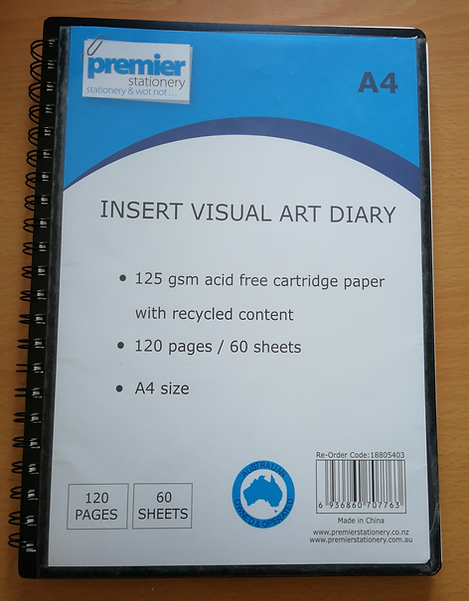Premier Visual Art Diary A4  120 Pages  60 Sheets  125 GSM Cartridge Paper  Insertable Front Cover  Buy in Multiples of 12