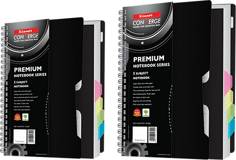 5 Subject Tab PP Cover 300 page Notebook A5 Size 14cm X 216cm 70gsm Premium Paper