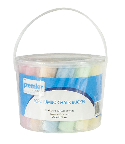 Premier Jumbo Chalk Bucket  20 Pcs Assorted Colours
