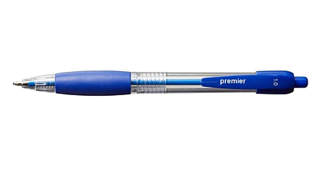 Premier Retractable Ballpoint Pen Blue Medium 10m  Starting from low 8 Cents Each Pen   Buy in Box 12 pens  Buy in Multiples of 12 