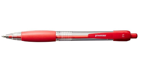 Premier Retractable Ballpoint Pen Red Medium 10m  Starting from low 8 Cents Each Pen   Buy in Box 12 pens  Buy in Multiples of 12 
