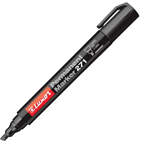 Luxor Permanent Marker 271 Black Chisel Point   Buy in Multiples of 12 