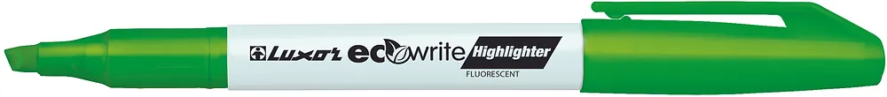 Luxor EcoWrite Highlighters Chisel Tip  Fluorescent Green Ink  Box of 12