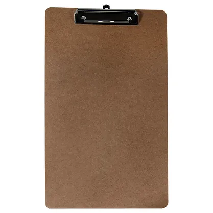Premier Masonite Clipboard  FC Size with Flat Wire Clip  EcoFriendly Wooden Board Buy in Multiples of 12