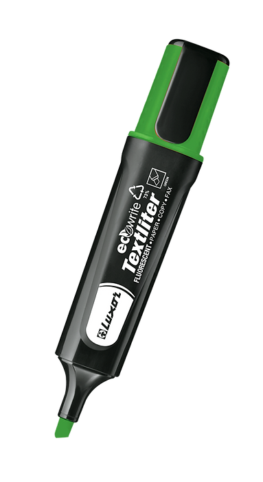 Luxor Highlighter Greenmade using 73 postconsumer recycled materials  Buy in Multiples of 12 