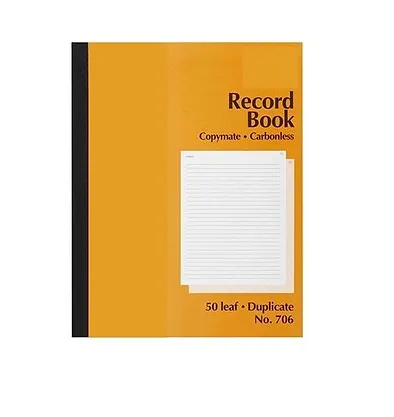 PREMIER 706 RECORD BOOK CARBONLESS DUPLICATE 50 LEAF 250 X 200MM  Buy in Multiples of 12 