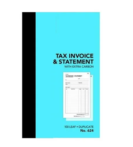 PREMIER 624 INVOICE AND STATEMENT BOOK CARBON DUPLICATE 100 LEAF 200 X 125MM  Buy in Multiples of 12 