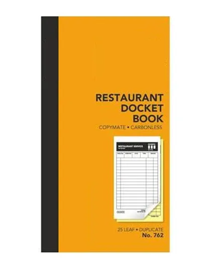 PREMIER 762 RESTAURANT DOCKET BOOK 25 LEAF 93 X 165MM 25 SETS  Buy in Multiples of 12 