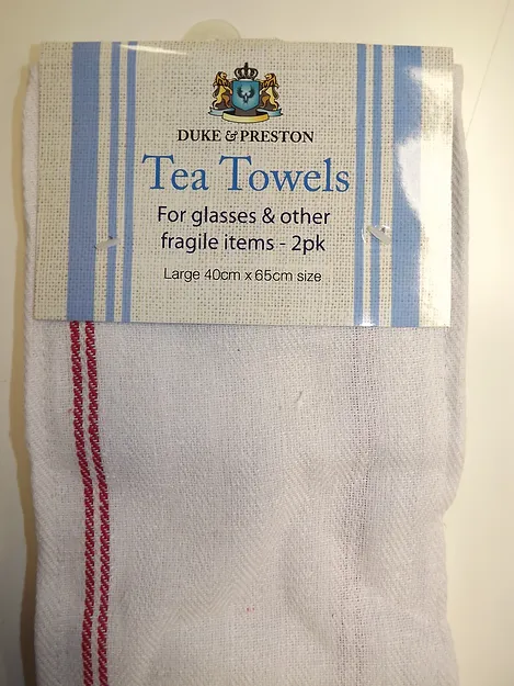 2 Duke  Preston Glass Tea Towels  PK 1