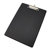 PVC Black A4 Clipfolder double fold and inside pocket