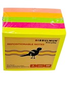 BIBBULMUN STICKY NOTES 76x76mm  Assorted Colours  Pack of 5 500 Notes Total