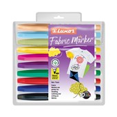 Luxor Fabric Marker Set Pack of 10  Assorted Colors  NonToxic Textile Pens