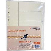 Bibbulmun Manila Divider A4 5 Tab Plain Buff