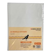 Bibbulmun Manila Divider A4 5 Tab Unpunched Plain White