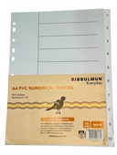 Bibbulmun A4 PVC Numerical Index Dividers  110 Tabs  White