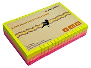 Bibbulmun Super Sticky Notes Ultra Lined  98mm x 149mm 3 Neon Colours 300 Sheets