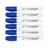 Bibbulmun Metal Barrel Permanent Paint Marker   Blue 13mm Bullet Point Box of 12