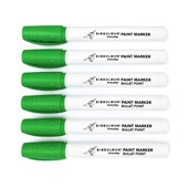 Bibbulmun Metal barrel Paint Markers  Medium Tip Waterproof  For Glass Wood Metal Green 13mm Bullet Point Box of 12