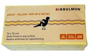 Bibbulmun PopUp Z Line Sticky Notes 76mm x 76mm  Pastel Yellow 12 Pack 1200 Notes