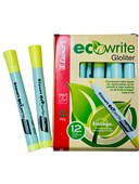 Luxor EcoWrite Gloliter Highlighters Yellow Box 12 Fluorescent Chisel Tip