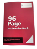 A4 Exercise Book 96 Pages  8mm Ruled  55gsm Paper  School Notebook Buy in Multiples of 12