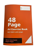 A4 55GSM Exercise Book 48 Pages Ruled 18MM  QLD Year 2  Buy in Multiples of 12 