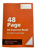 A4 55GSM Exercise Book 48 Pages Ruled 12MM  QLD Year 3  4  Buy in Multiples of 12 