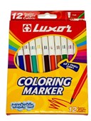 Luxor Colouring Markers  12 Colours Washable Marker Set