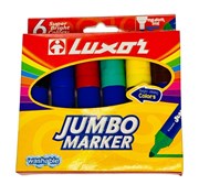 Luxor Jumbo Marker Pack of 6  Washable Bright Colors