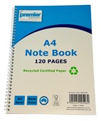 A4 Notebook 120 Pages Ruled 8mm Recycled FSC Certified Pack of 5