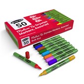 ShowMe Medium Tip Slim Barrel Whiteboard Markers  Assorted Colours Pack of 50